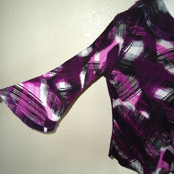 MILANO Women's Purple Blouse Stretch Size-XL - Picture 4 of 13